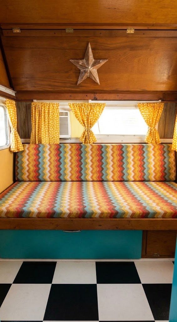 Inside the vintage camper photo booth